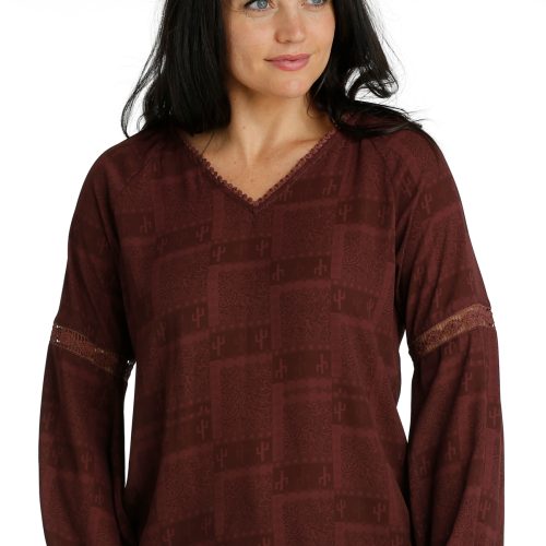 Ladies Red Cactus Blouse