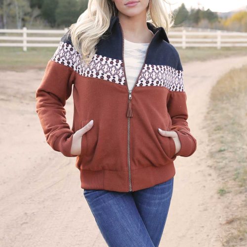 Ladies Tri Colored Wool Blend Jacket
