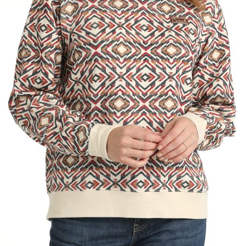 Ladies Geo Print Sweater