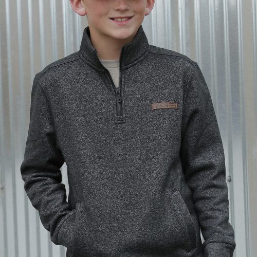 Boys Grey 3/4 Zip Pullover
