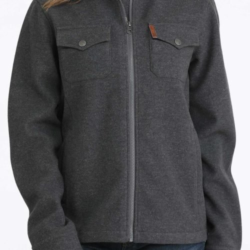 Ladies Dark Grey Shirt Jacket