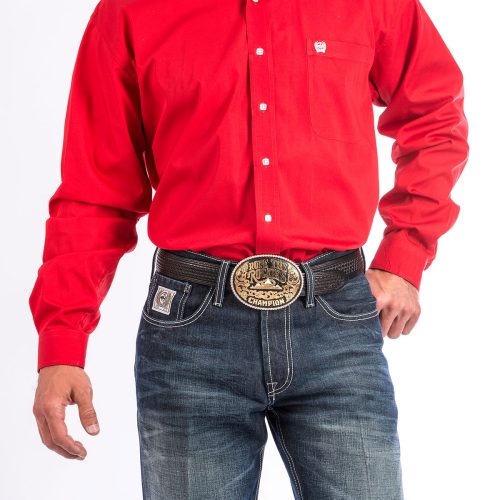 Men's Red Button Down Shirt