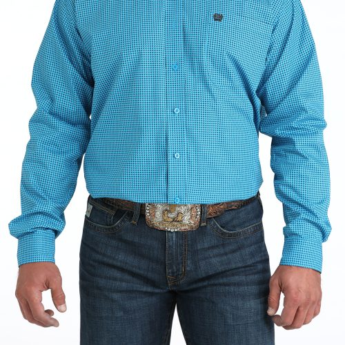 Men's Blue & Black Button Down Shirt